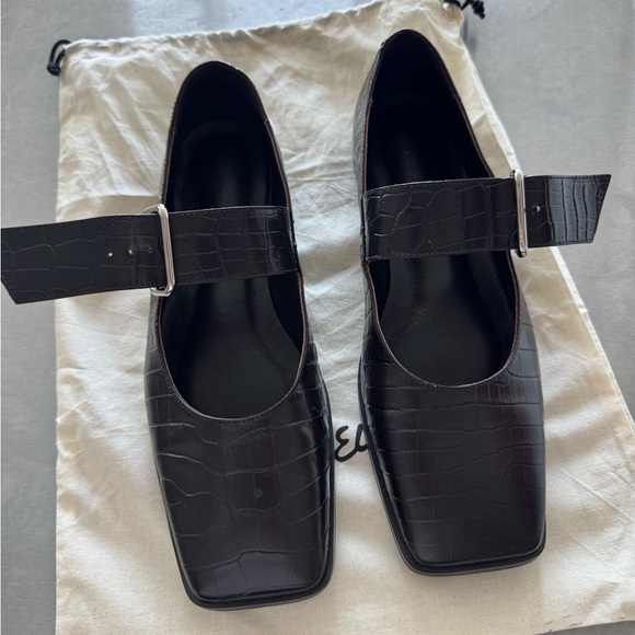 Tony Bianco Shoes - Tony Bianco Black Croc-Patterned Flats